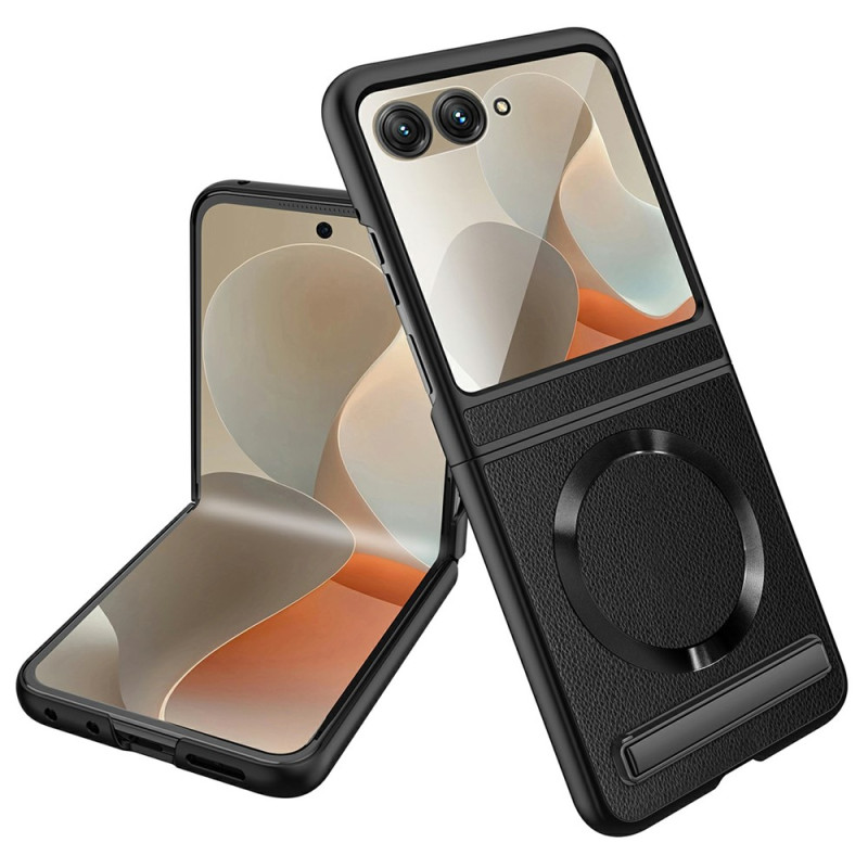 Motorola Razr 70 / 60 / 50 Magnetisches Cover in Lederoptik mit Halterung