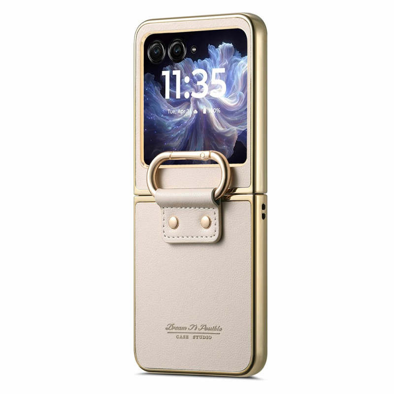 Motorola Razr 70 / 60 / 50 Cover in Lederoptik mit Ringhalter