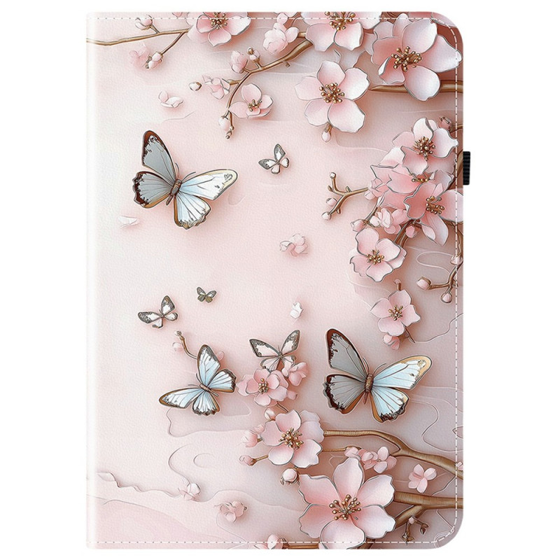 Hülle iPad Air 13 (2026) 2025) (2024) / Pro 12.9 Rosa Schmetterlinge