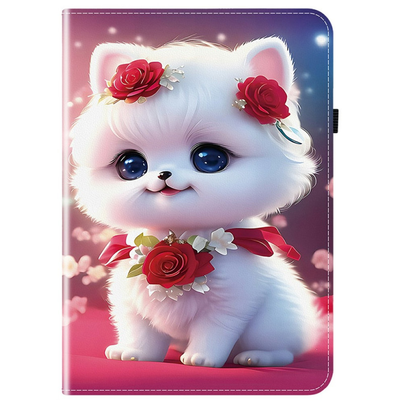 Hülle für iPad Air 13 (2026) 2025) (2024) / Pro 12.9 Katze und Rosen