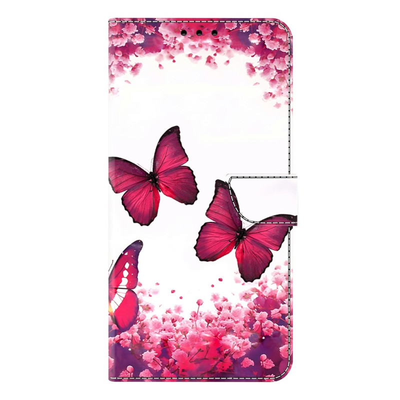 Xiaomi 17 Ultra Tasche Rote Schmetterlinge