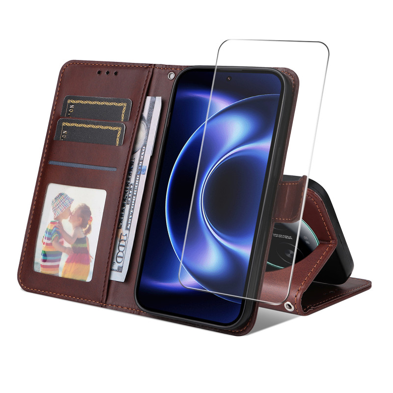 Xiaomi 17 Ultra Kunstlederhülle mit Bildschirmschutz