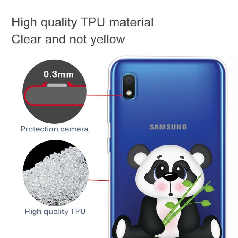 Samsung Galaxy A10 Transparent Trauriger Panda Cover