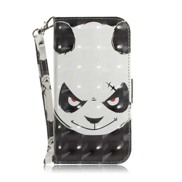 Huawei Y5 2019 Angry Panda Tasche mit Riemen