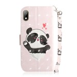 Huawei Y5 2019 Panda Love Tasche mit Riemen