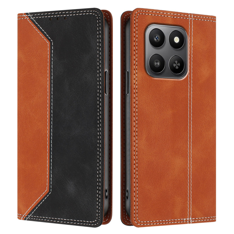 Honor 600 Smart Flip-Cover in zweifarbigem Leder-Look (RFID)