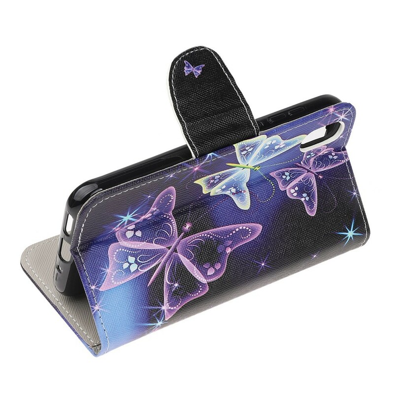 Hülle Huawei Y5 2019 Neon Schmetterlinge
