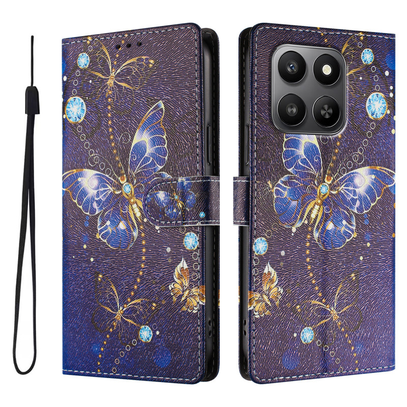 Honor 600 Smart-Hülle mit blauem Schmetterlingsmotiv