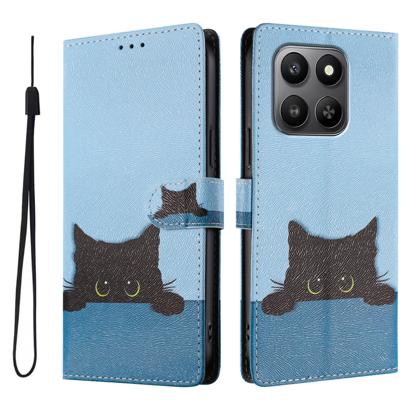 Honor 600 Smart-Hülle mit schwarzem Katzenmotiv