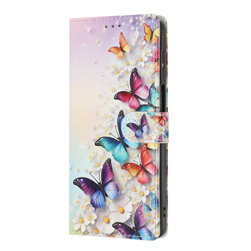 Xiaomi 17T Pro Hülle mit buntem Schmetterlingsmuster