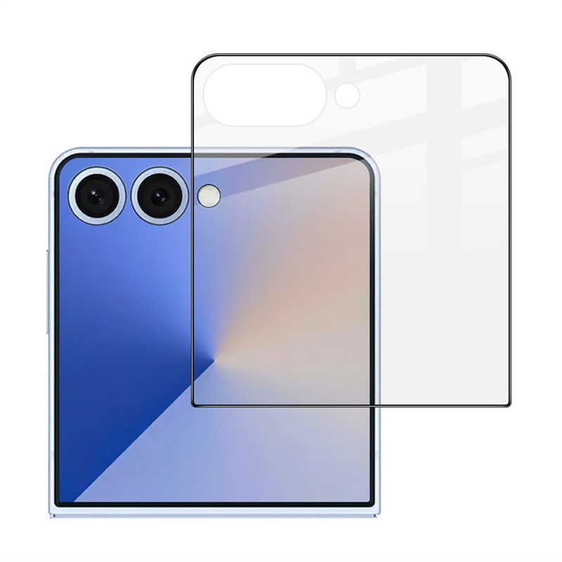 Displayschutz aus gehärtetem Glas für das Samsung Galaxy Z Flip 8 (außen, mit schwarzem Rand)