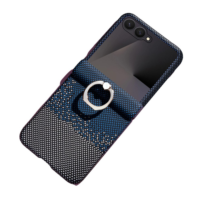 Samsung Galaxy Z Flip 8 Hülle mit Ring und gestreiftem Design
