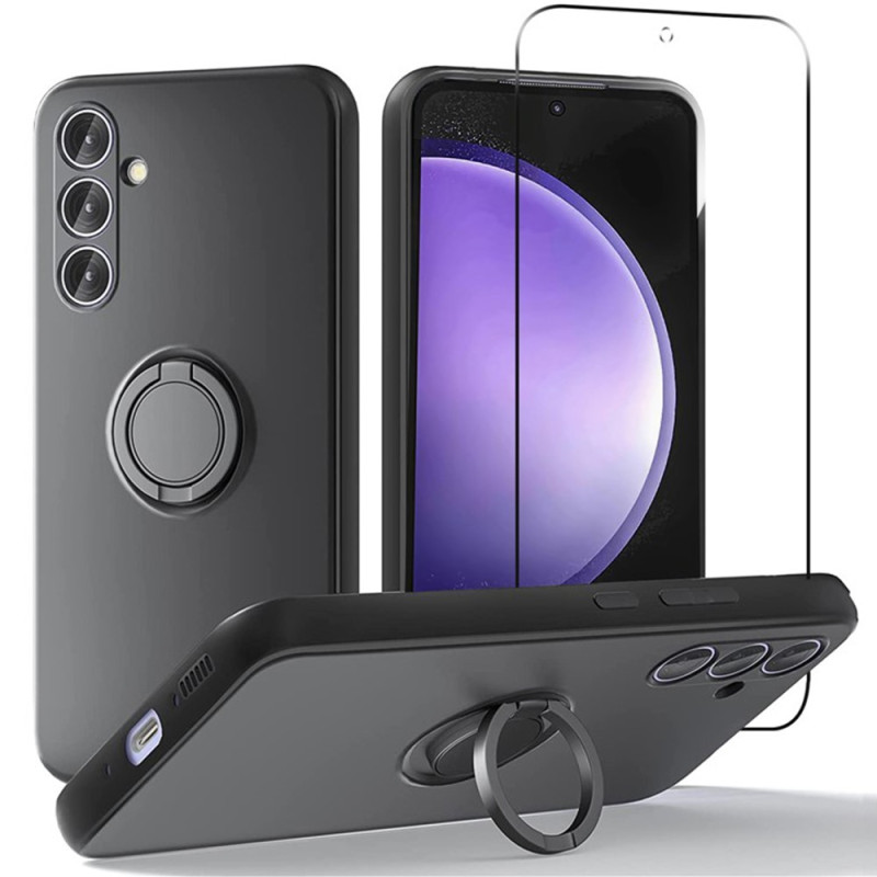 Samsung Galaxy A27 5G-Hülle aus Flüssigsilikon mit Haltering und Displayschutz