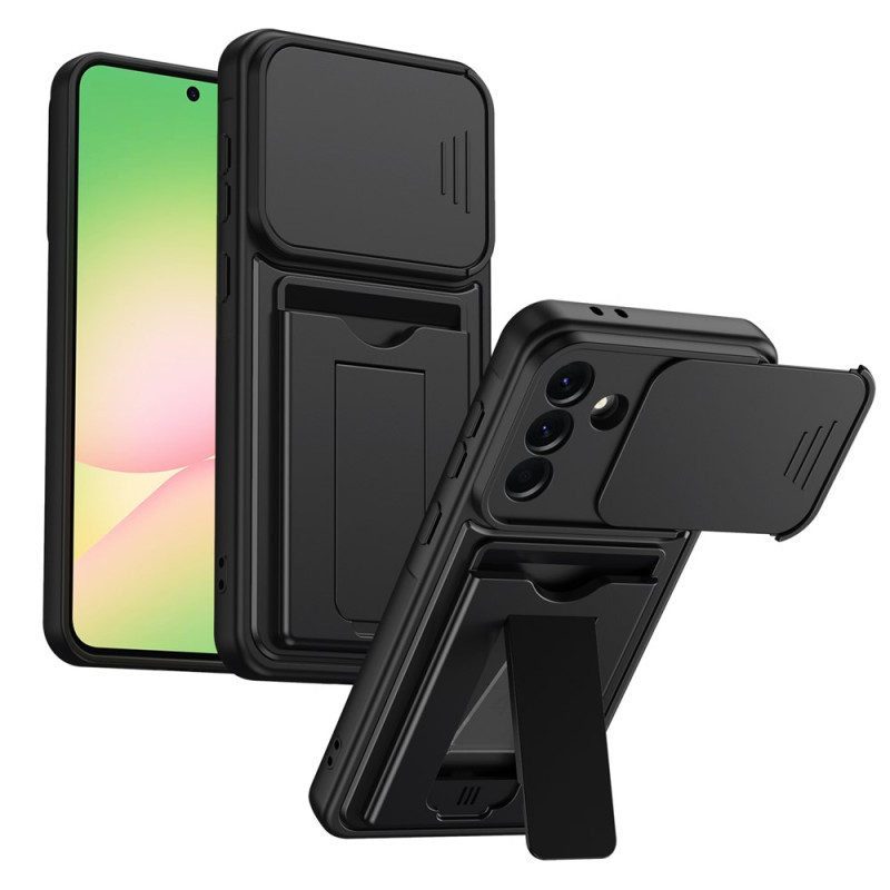 Samsung Galaxy A27 5G-Hülle mit verschiebbarer Kameraabdeckung, Kartenfach und Halterung