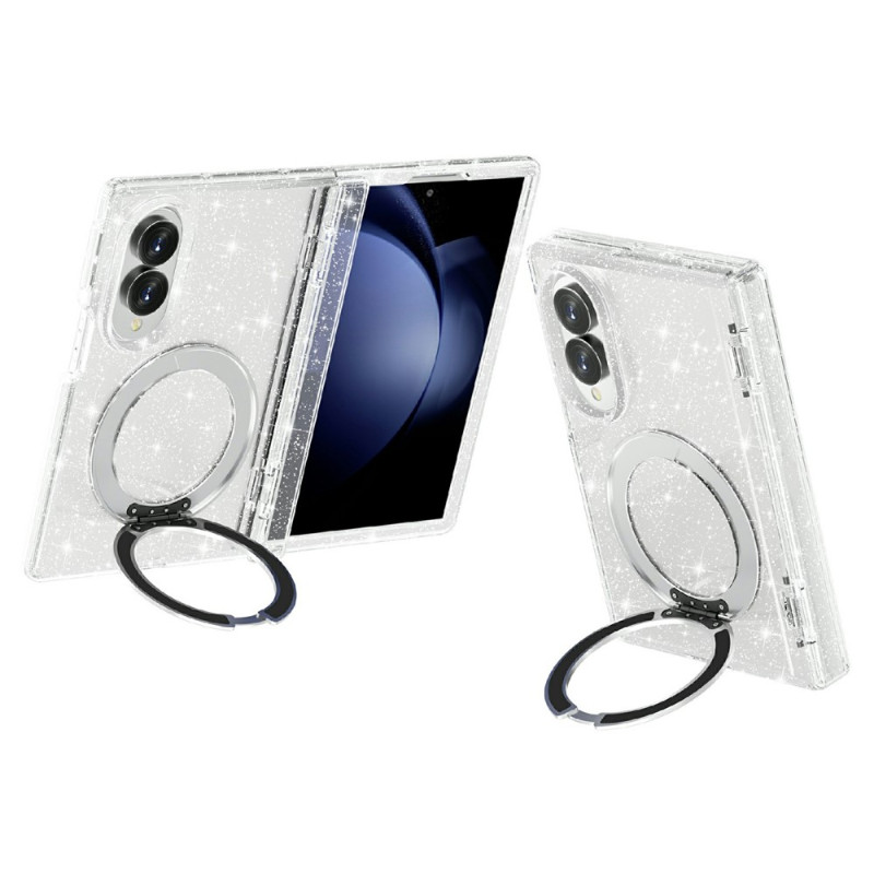 Magnetische Glitzerhülle für das Samsung Galaxy Z Fold 8 mit drehbarem Ständer