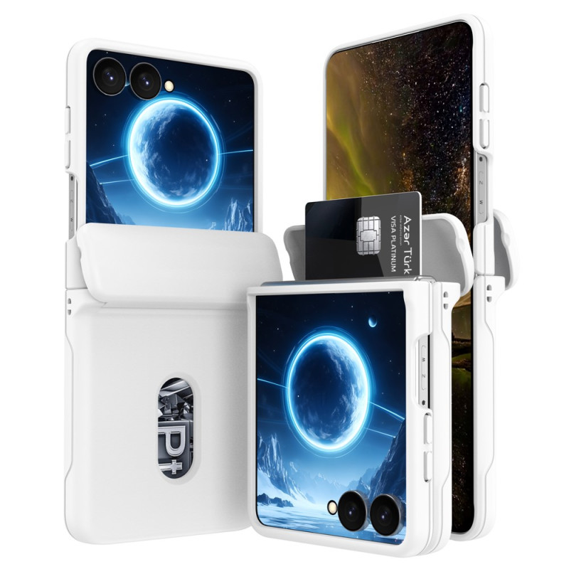 Samsung Galaxy Z Flip 8 Hülle mit Federscharnier-Schutz und Kartenfach