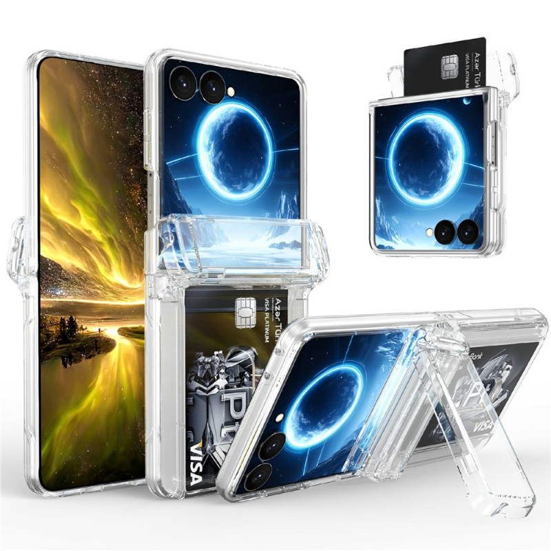 Samsung Galaxy Z Flip 8 Hülle mit Kartenfach und Ständer