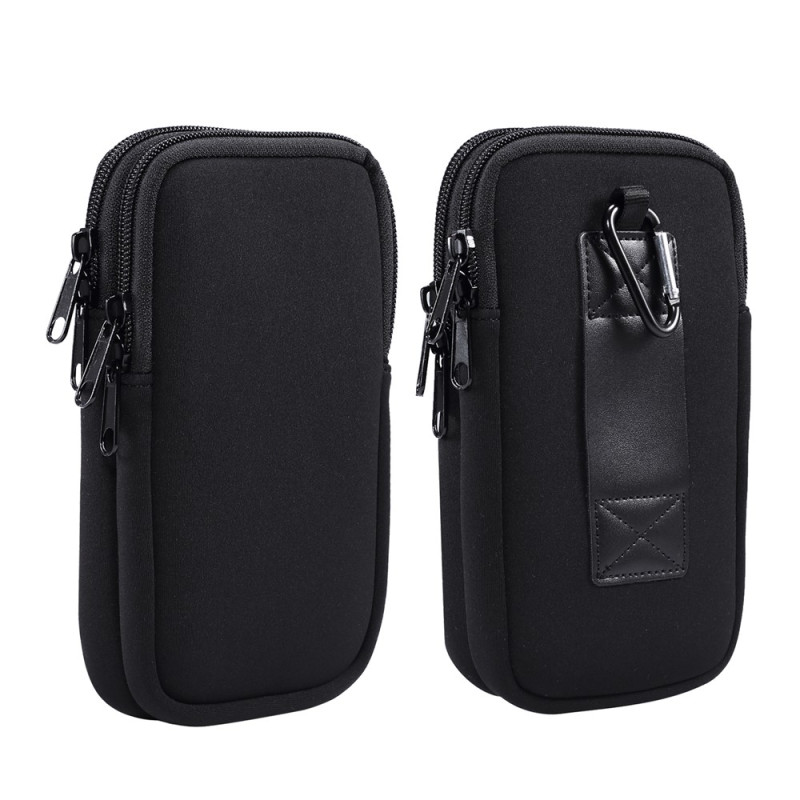 Universelle, horizontale Gürteltasche aus PU-Leder mit Clip, 15,6 × 8 × 2 cm