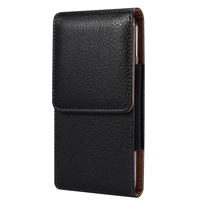 Vertikale Gürteltasche aus PU-Leder in Litchi-Optik mit Clip für Smartphones von 6,2 bis 6,5 Zoll