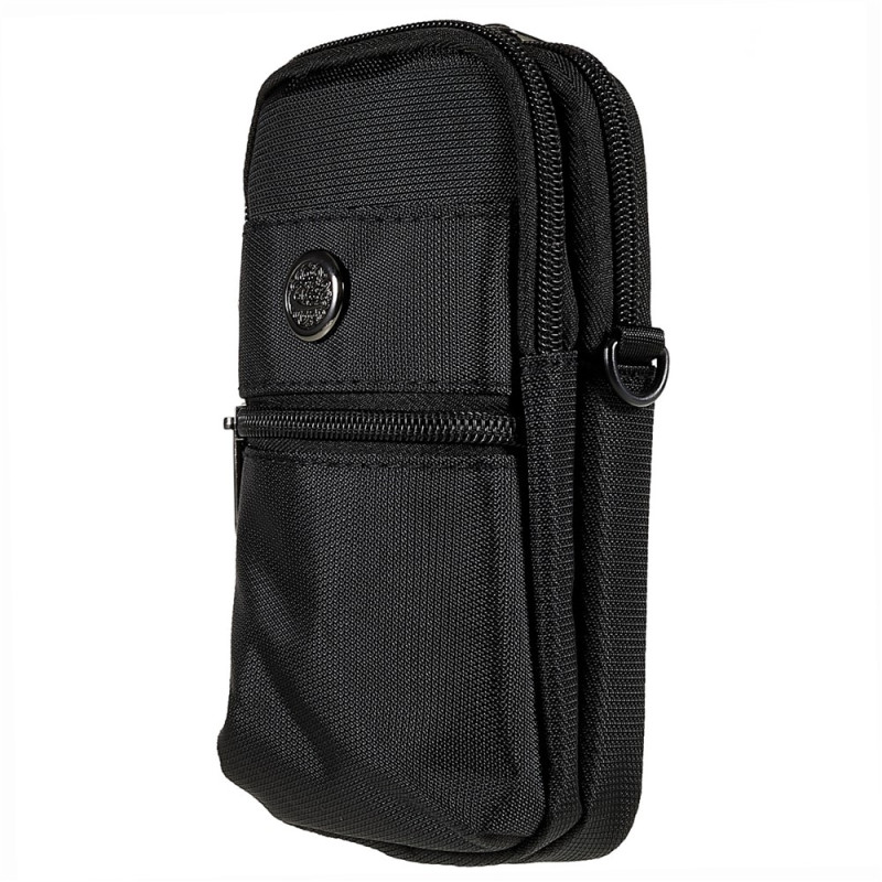 Universelle Stoff-Gürteltasche mit zwei Fächern für Smartphones bis zu 6 Zoll