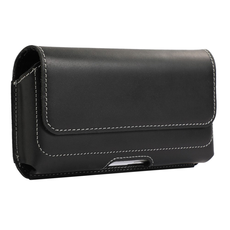 Horizontale Gürteltasche aus echtem Leder für 6,7-Zoll-Smartphones
