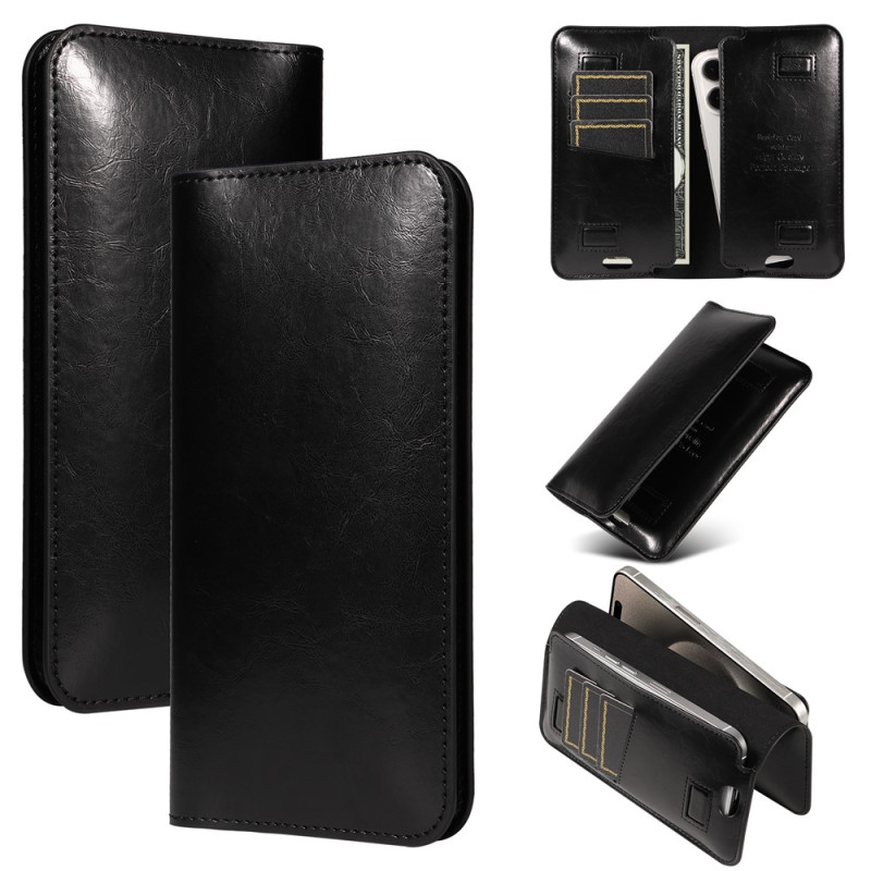 Horizontale Gürteltasche aus echtem Leder für 7-Zoll-Smartphones