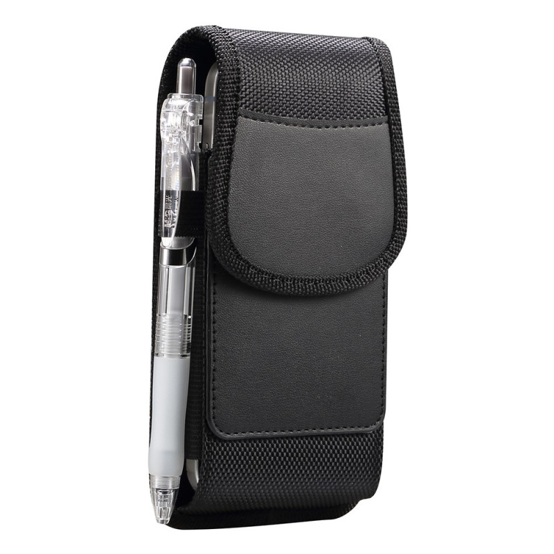 Universelle Gürteltasche aus Oxford-Nylon und Leder für Smartphones von 6,7 bis 6,9 Zoll mit Kartenfach