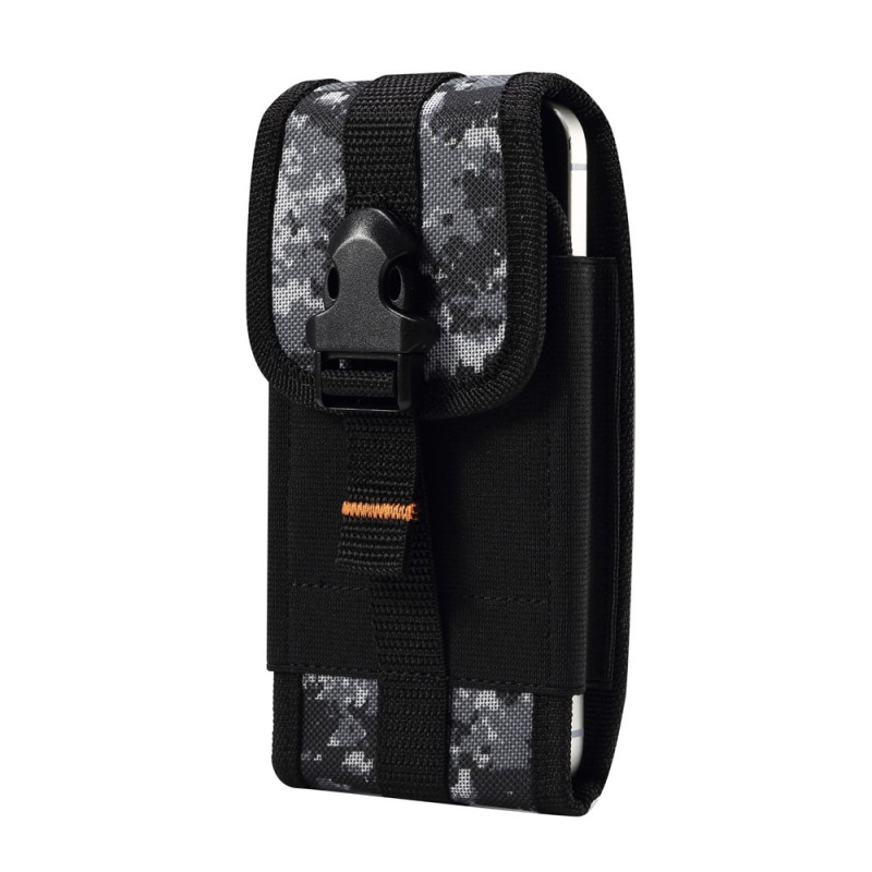 Universelle Stoff-Gürteltasche für Smartphones von 5,5 bis 6,5 Zoll mit Clip und Karabinerhaken
