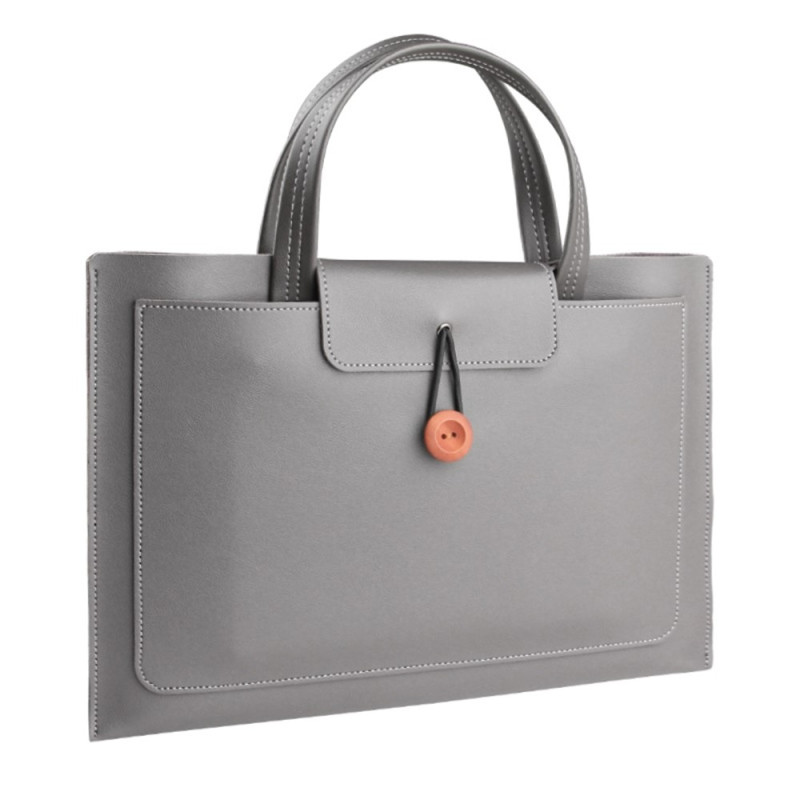 14-Zoll-Laptoptasche mit Vintage-Holzknopf