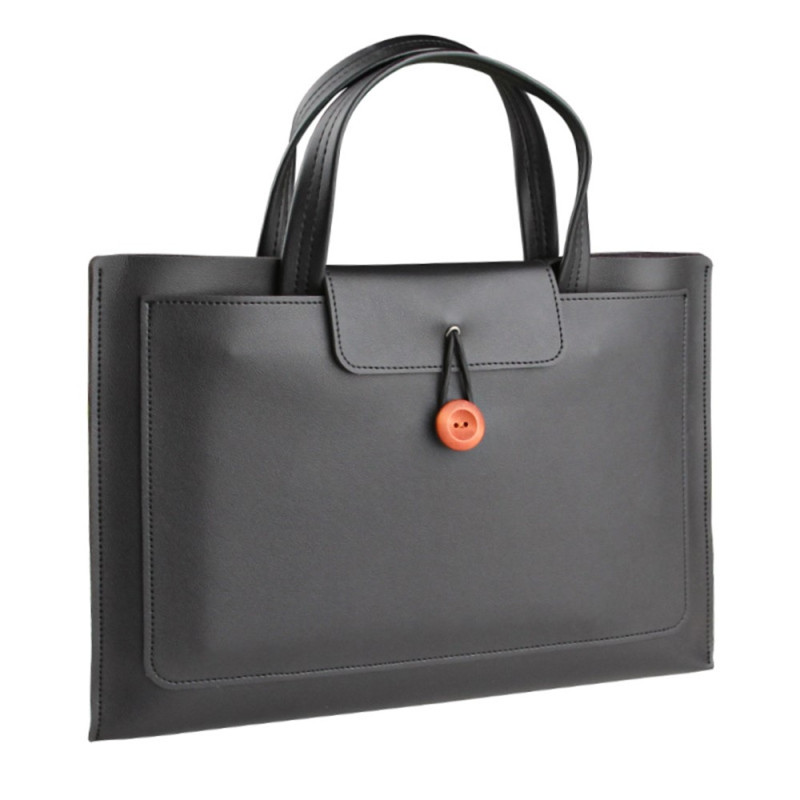 16-Zoll-Laptoptasche mit Vintage-Holzknopf