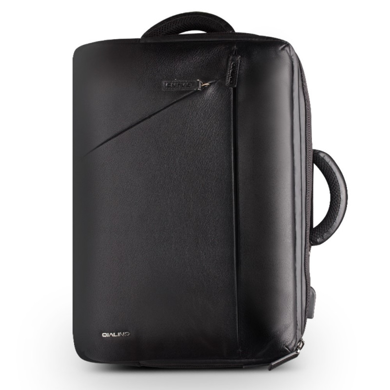 Diebstahlsichere 15-Zoll-Business-Laptoptasche aus echtem Leder von QIALINO