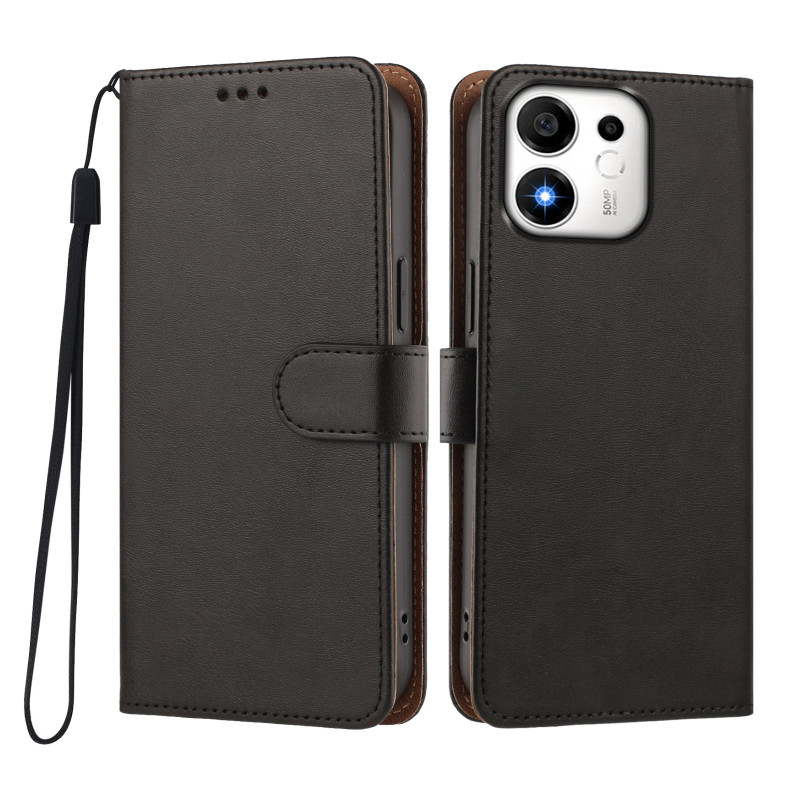 Honor 600 Smart-Hülle in einfarbigem Leder-Look