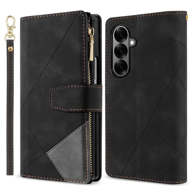 Samsung Galaxy Z Fold 8 Ultra Hülle im Brieftaschenstil, zweifarbig, in Wildlederoptik