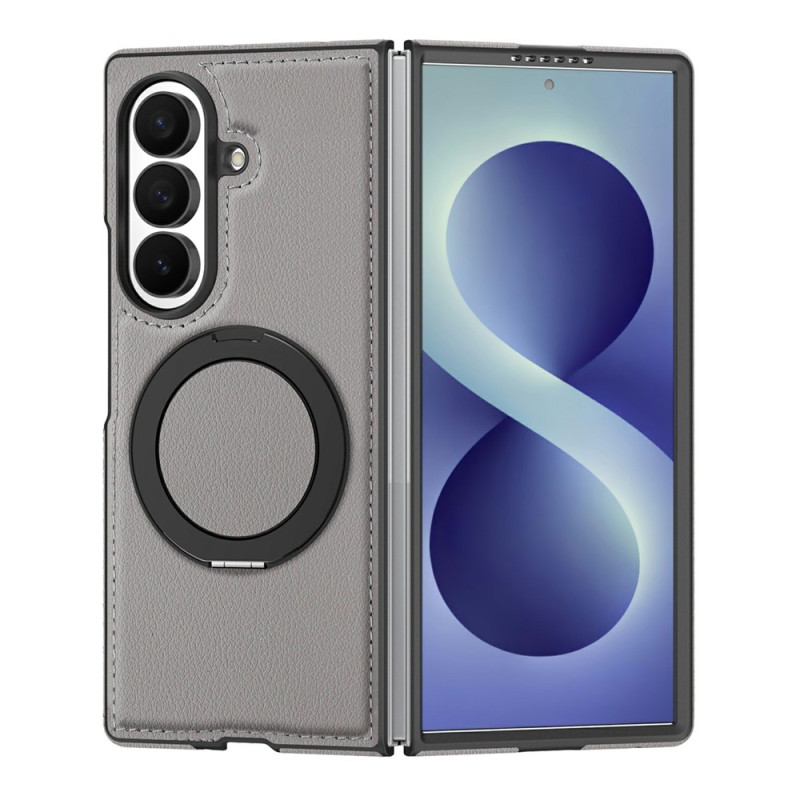 Samsung Galaxy Z Fold 8 Ultra Hülle mit Magnetverschluss in Lederoptik und drehbarem Ring