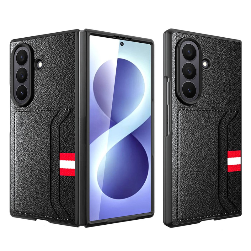 Samsung Galaxy Z Fold 8 Ultra Hülle mit Kartenfach im Litchi-Design