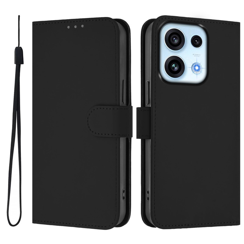 Hülle für Oppo Reno 16 F 5G / 16 FS 5G in einfarbigem Leder-Look