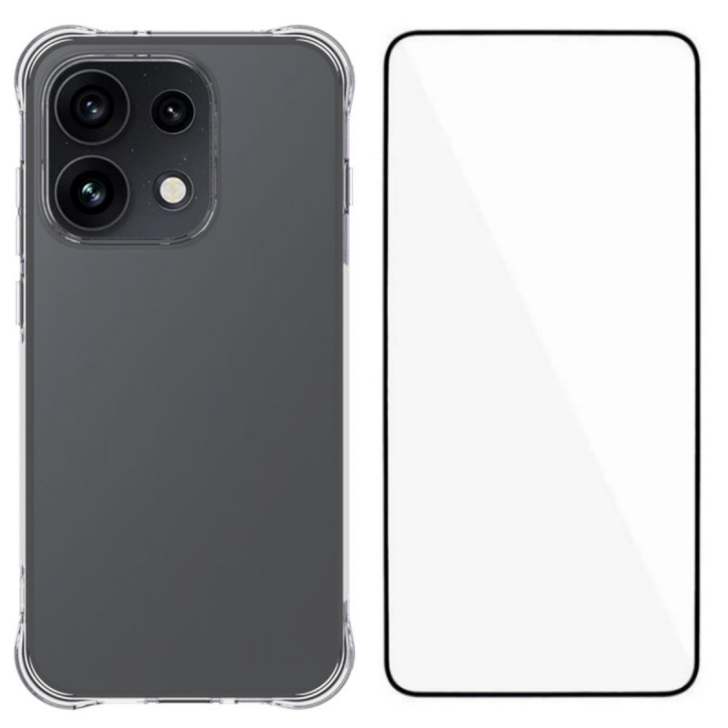 Transparente Schutzhülle für Oppo Reno 16 5G / 16 Pro 5G mit Displayschutzfolie