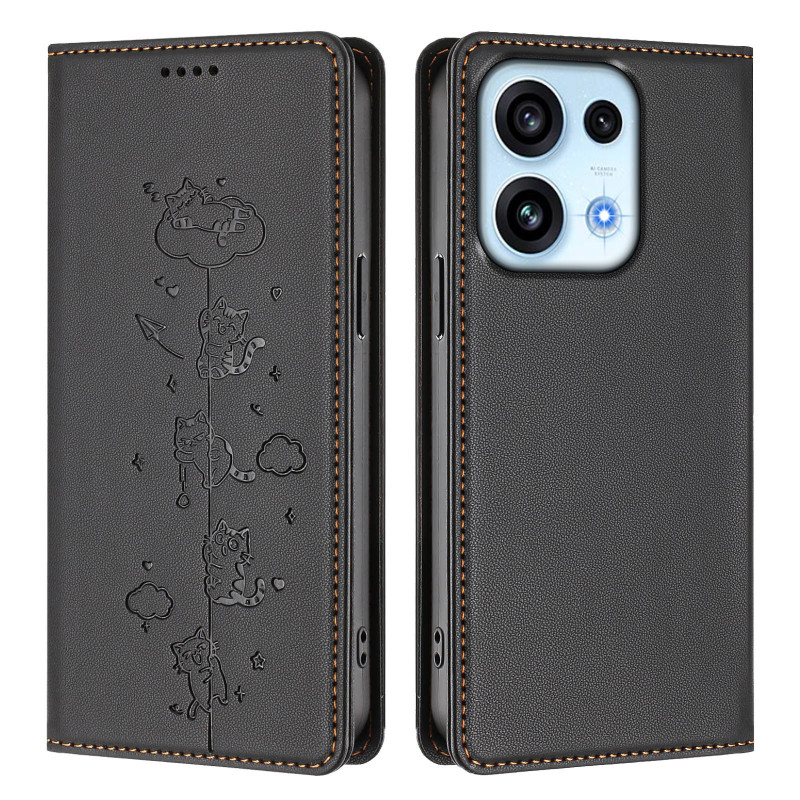 Flip-Cover für Oppo Reno 16 F 5G / 16 FS 5G mit Katzenmotiv