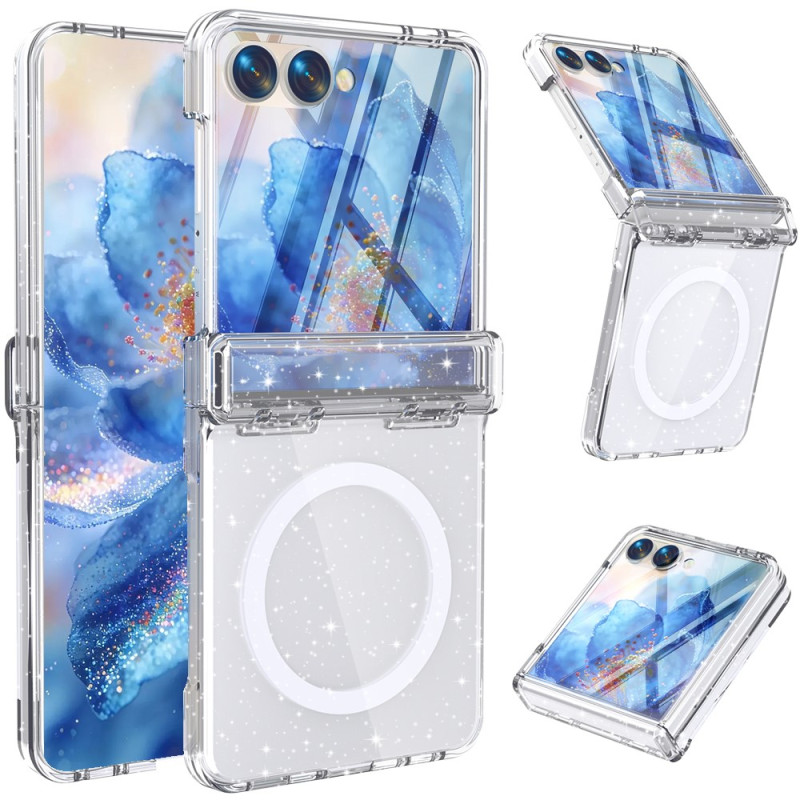 Samsung Galaxy Z Flip 8 Hülle mit Magnetverschluss und Glitzer