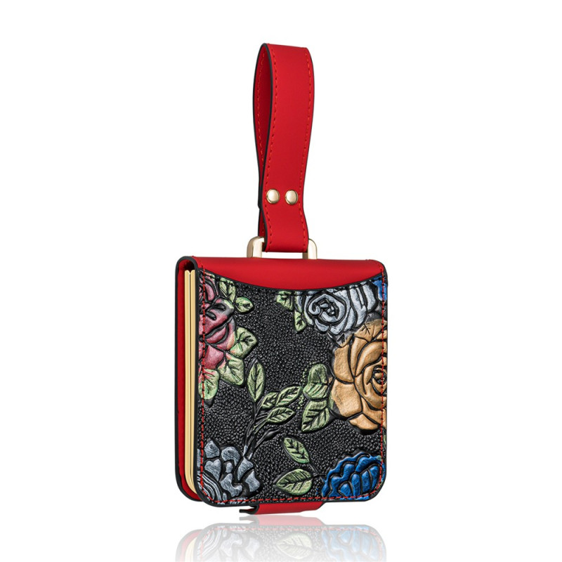 Samsung Galaxy Z Flip 8 Hülle mit Blumenmuster und Trageband