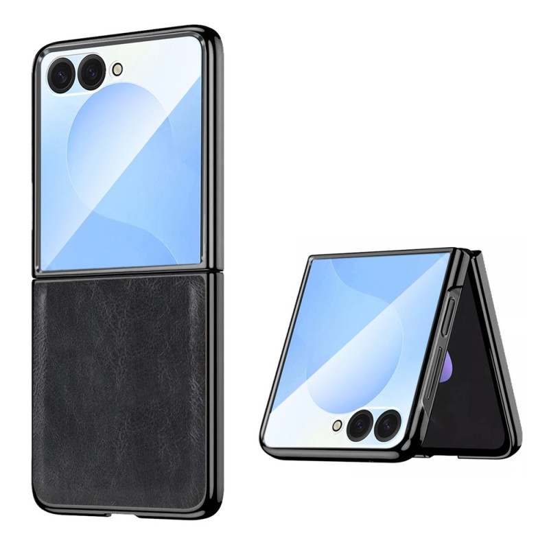 Samsung Galaxy Z Flip 8 Hülle in Lederoptik mit strukturierter Oberfläche