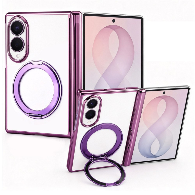 Samsung Galaxy Z Fold 8 Hülle mit Ständer und Rand im Metall-Look