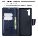 Samsung Galaxy Note 10 Schmetterlinge und Oblique Klappe Hülle