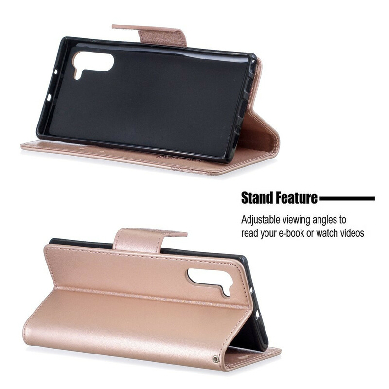 Samsung Galaxy Note 10 Schmetterlinge und Oblique Klappe Hülle