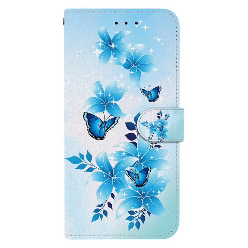 Hülle für das Xiaomi Redmi Note 17 Pro 5G mit kleinen blauen Schmetterlingen
