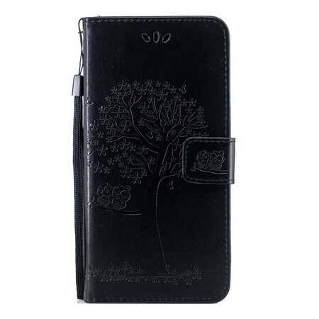 Huawei P Smart Plus 2019 Hülle Baum und Eulen mit Riemen