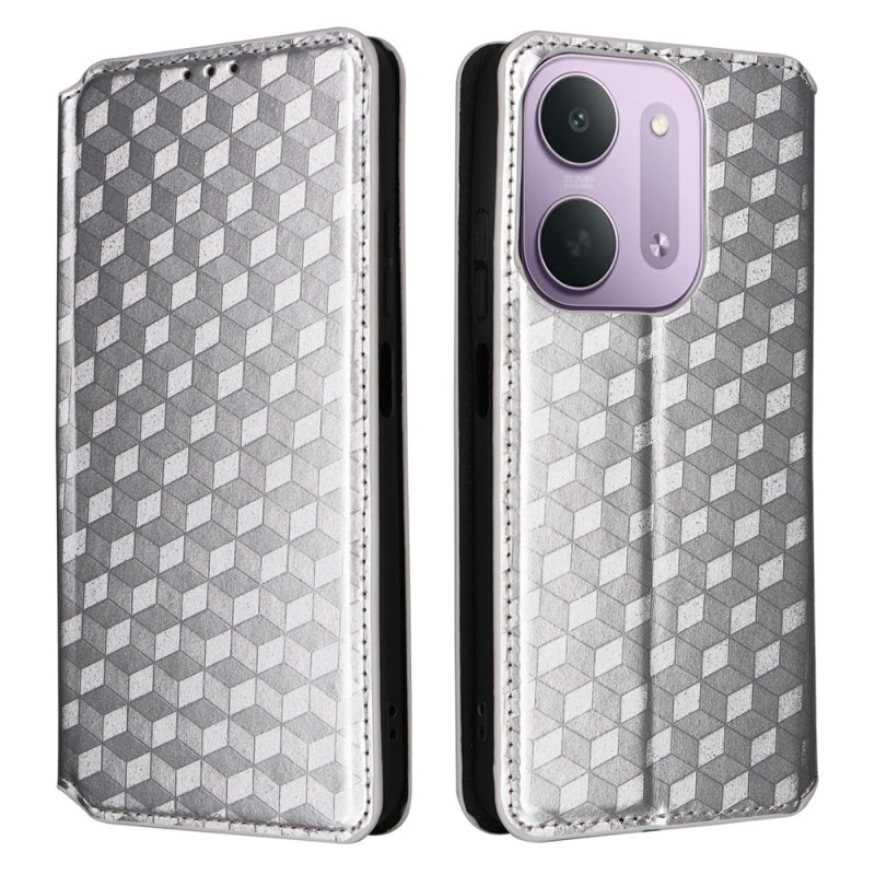 Flip-Cover für Xiaomi Redmi 17C 5G mit Rautenmuster