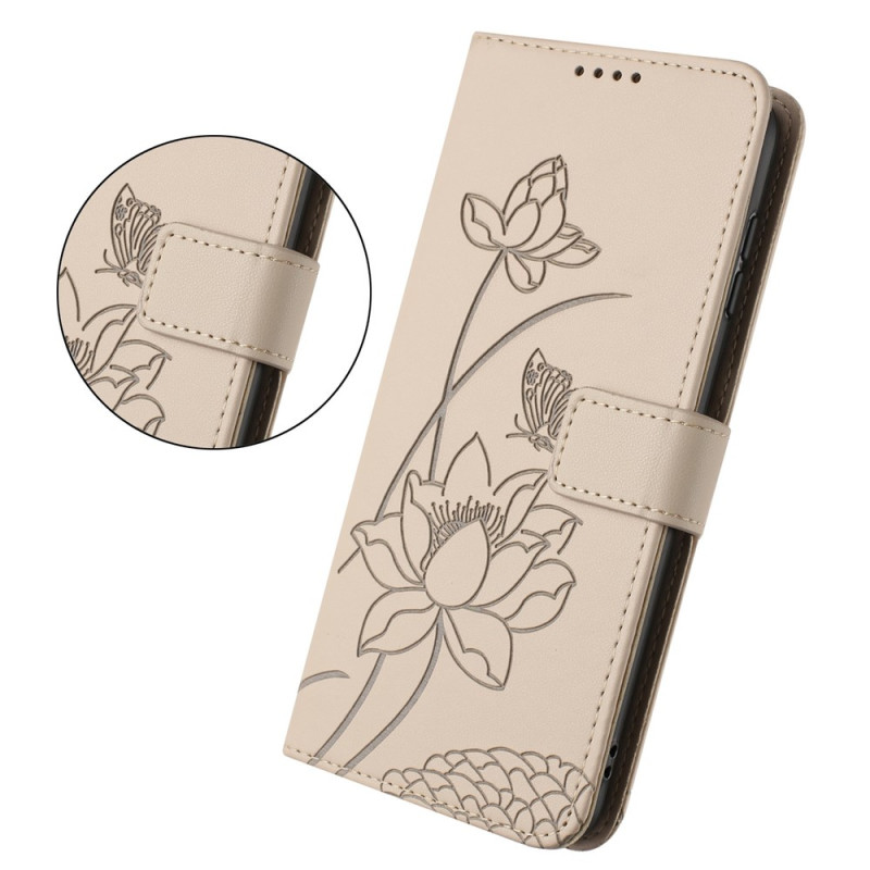 Xiaomi Redmi 17 5G / 4G Hülle mit Lotus-Motiv und Trageband