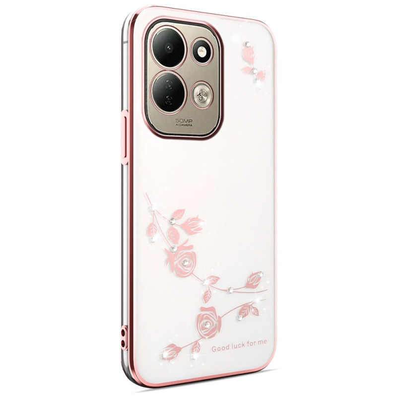 Xiaomi Redmi 17 5G/4G-Hülle mit Blumen und Strasssteinen