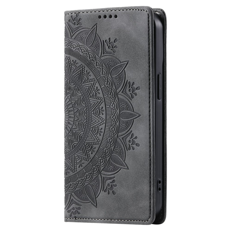 Flop-Hülle für Xiaomi Redmi 17 5G / 4G mit Wildleder-Optik und Mandala-Motiv